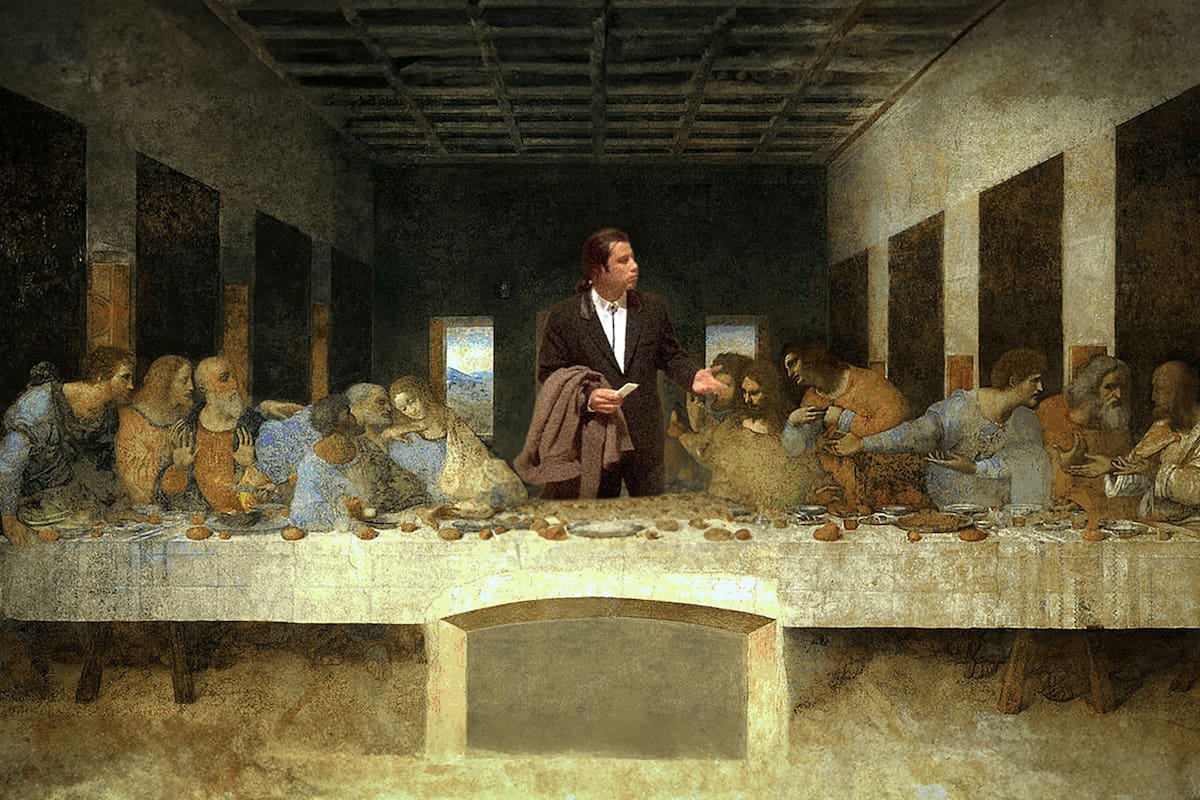 John Travolta, desconcertado entre los apóstoles, en un meme inspirado en “La última cena"