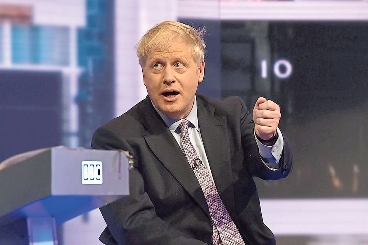 Johnson, ayer, debatió en los estudios de la BBC