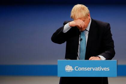 Johnson, ayer, durante su discurso en la conferencia del Partido Conservador