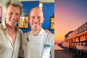 Jon Bon Jovi pasó por un famoso restaurante especializado en mariscos y, muy simpático, se tomó fotos con el personal