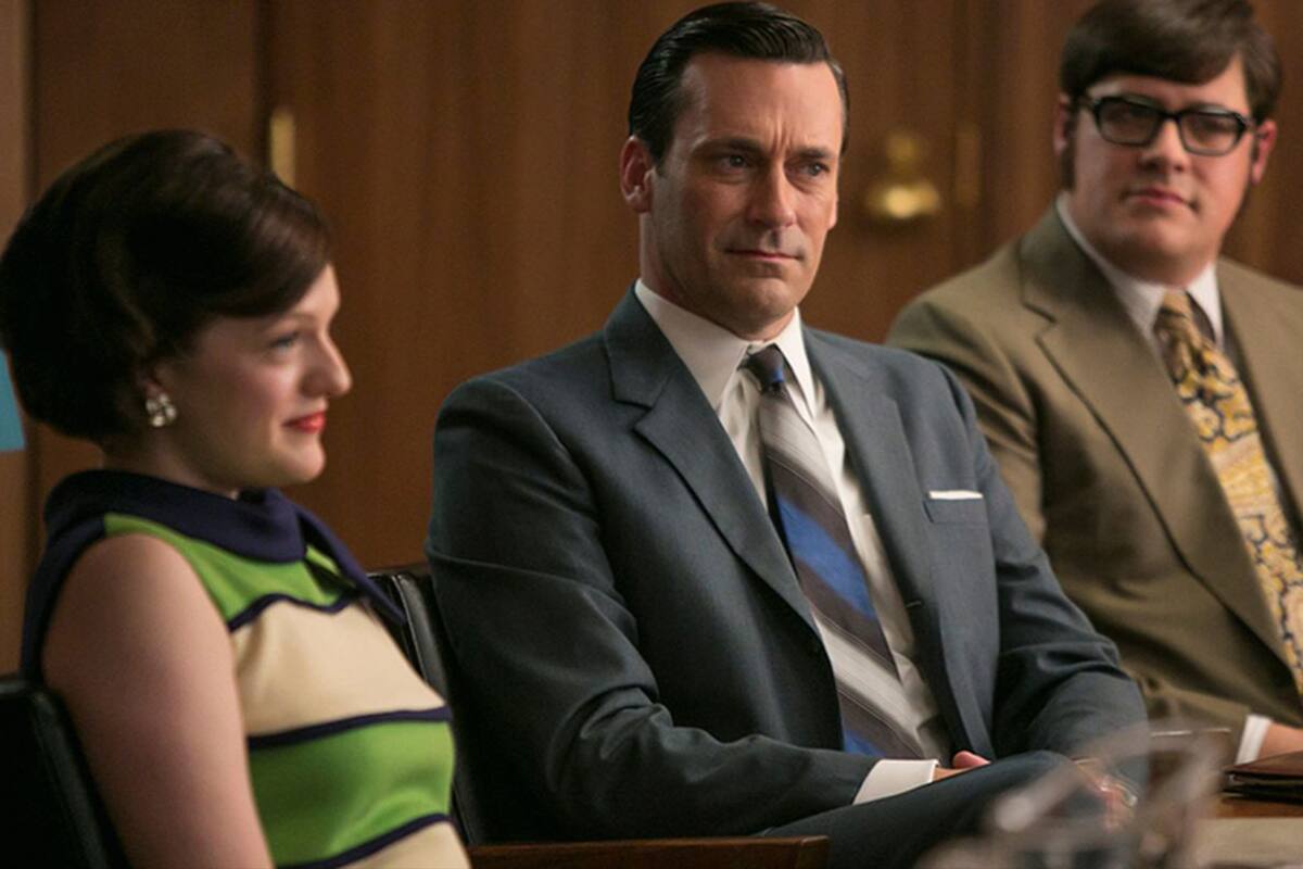 Jon Hamm y Elizabeth Moss en la inolvidable Mad Men, una serie exquisita acompañada del mejor jazz