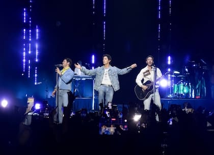 Jonas Brothers en su última presentación en Buenos Aires, en mayo pasado y en el Movistar Arena