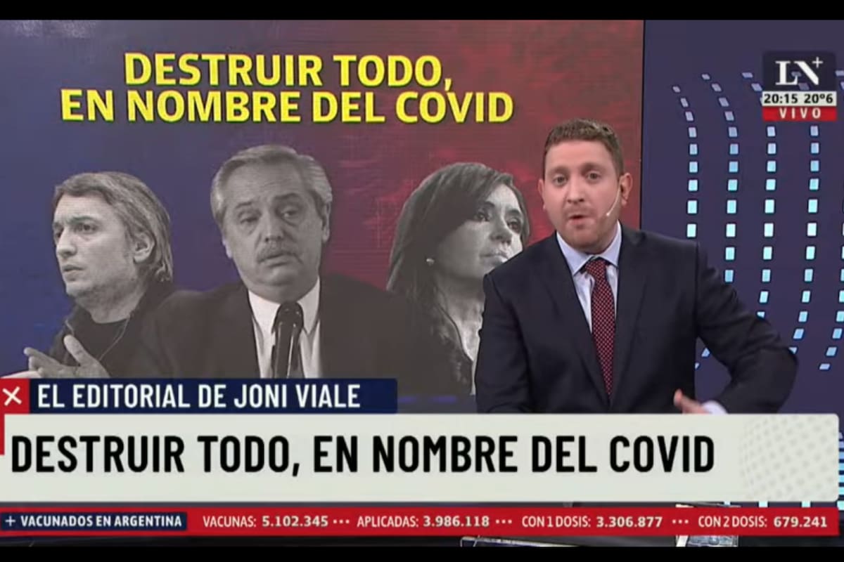 Jonatan Viale dijo que "están asesinando al país" y que en nombre de la pandemia postergan las elecciones y se cometen atrocidades