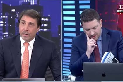 Jonatan Viale recibió a Eduardo Feinmann en el pase imbuído en la lectura de un particular libro para aprender inglés