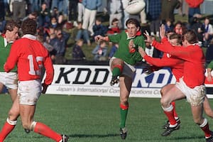 Jonathan Davies fue el capitán de Gales en el Mundial de 1987: en la escena, enfrentando a Canadá en Invercargill, Nueva Zelanda