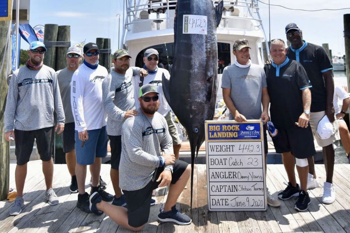 Jordan revolucionó a los tripulantes y espectadores del Big Rock Blue Marlin Tournament en Carolina del Norte