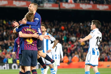 Jordi Alba marcó el gol del triunfo de Barcelona.