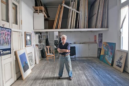 El artista, en su taller de San Telmo, en 2015