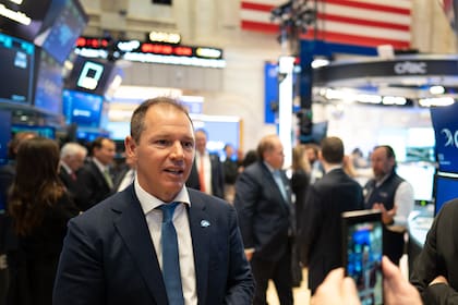 Jorge Brito, ayer en la Bolsa de Nueva York para conmemorar los 20 años de la cotización del Banco Macro en el NYSE