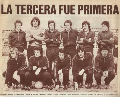 Jorge D'Alessandro en la Tercera de San Lorenzo que llegó a la Primera. Se destacan Jorge Olguin y Oscar Ortiz, campeones del mundo 78.