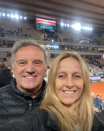 Jorge D'Odorico junto a su mujer, Valeria, disfrutando de una de sus pasiones, el tenis