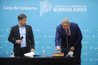 Jorge D´Onofrio cuando juró como ministro de Transporte de Axel Kicillof