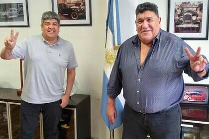Jorge García, flamante titular del Sindicato de Peones de Taxis (SPT) junto a Pablo Moyano