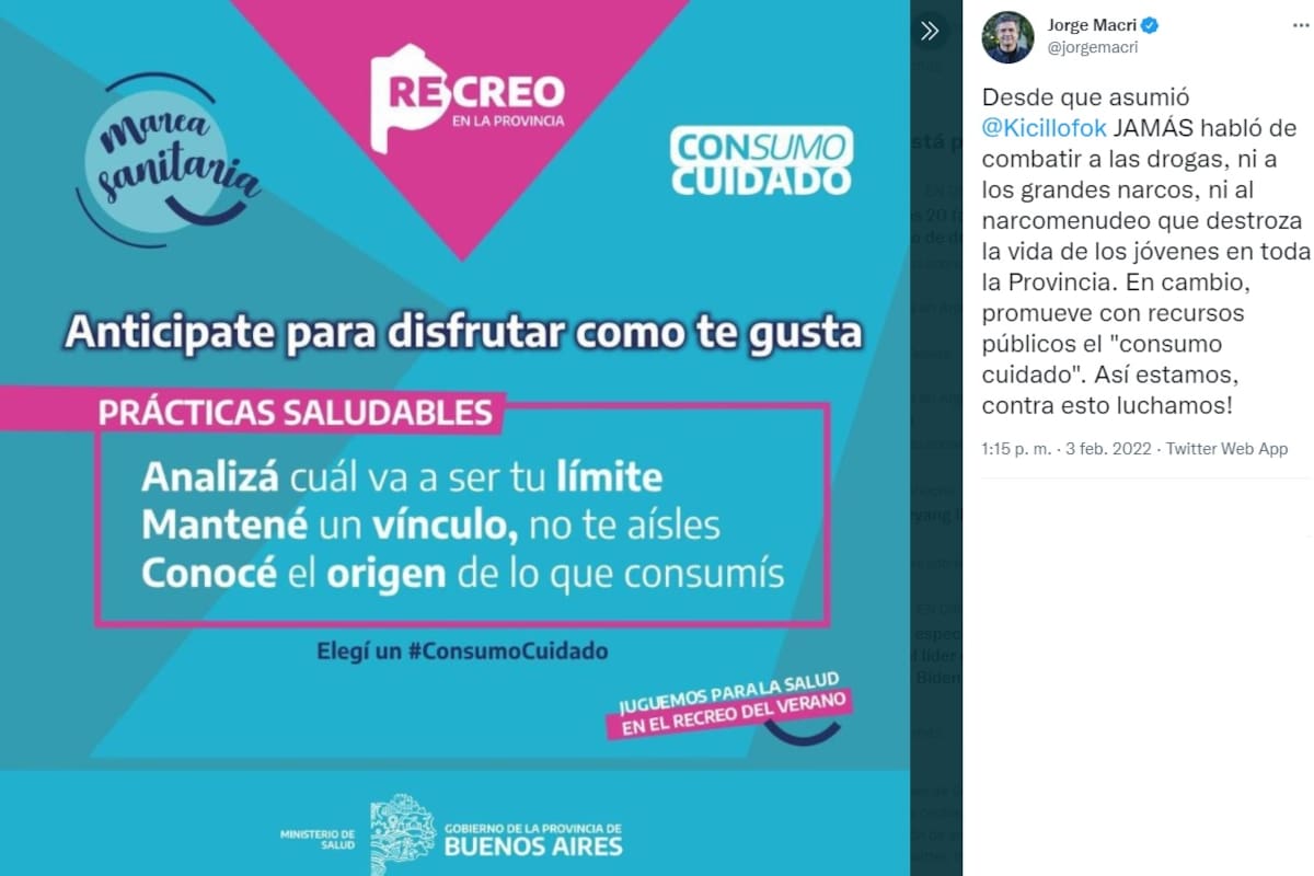 Jorge Macri fue uno de los referentes de Juntos por el Cambio que se quejó por la campaña de la Provincia