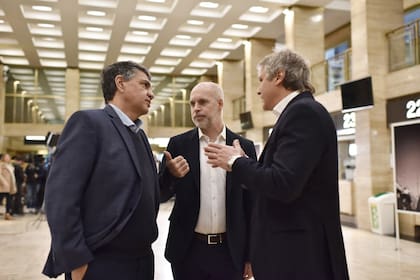 Jorge Macri, Horacio Rodríguez Larreta y Felipe Miguel