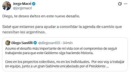 Jorge Macri le deseó éxitos a Santilli en su nuevo cargo