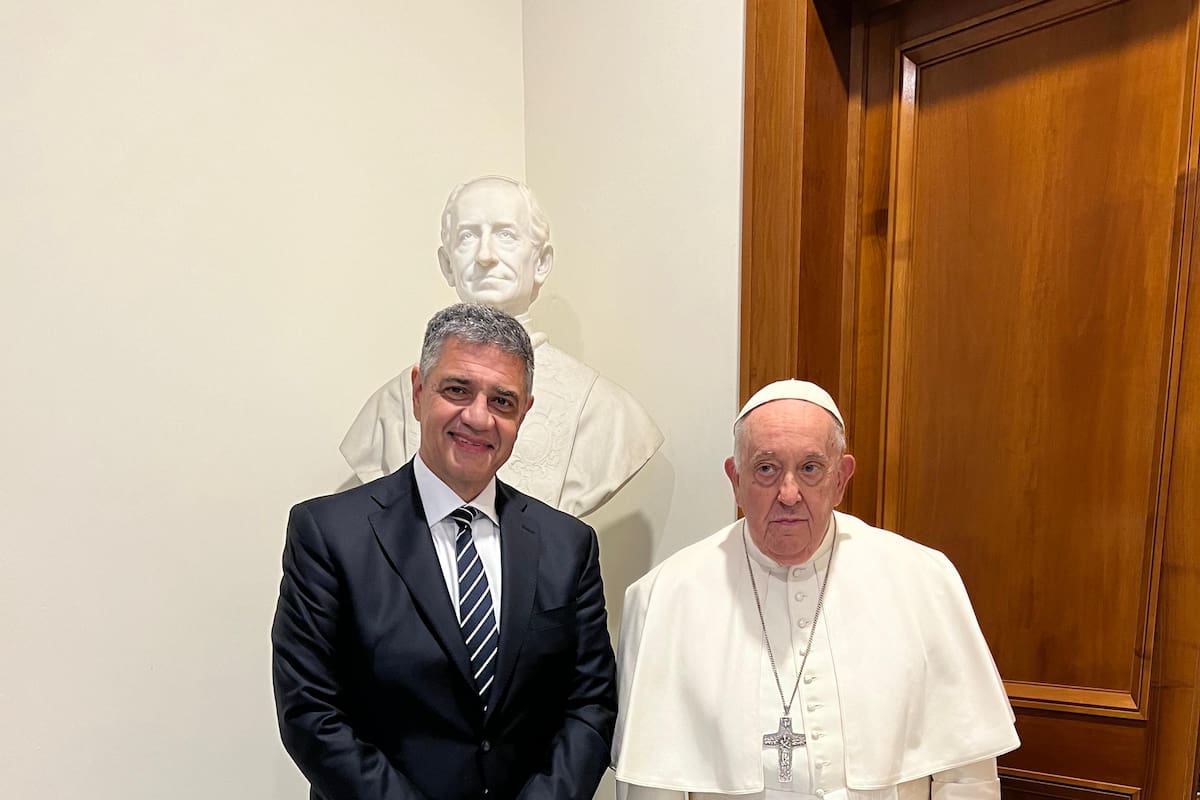 Jorge Macri y el Papa Francisco, luego del encuentro en la casa de Santa Marta