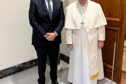 Jorge Macri y el Papa Francisco, luego del encuentro en la casa de Santa Marta