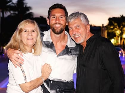Jorge Messi, Celia Cuccittini y Lionel Messi