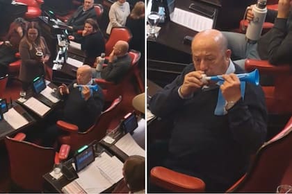 Un senador bonaerense hizo sonar una vuvuzela en la primera sesión del año en ese recinto
