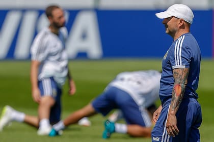 Sampaoli, durante una práctica de la selección argentina en el Mundial 2018; experiencia que terminó mal para el entrenador