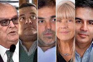 José de Mendiguren, Diego Benítez, Ana María Bazán, Matías García y Carlos Montaña