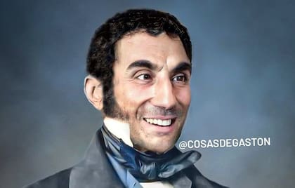 José de San Martín joven y sonriente, una edición basada en el daguerrotipo de 1846
