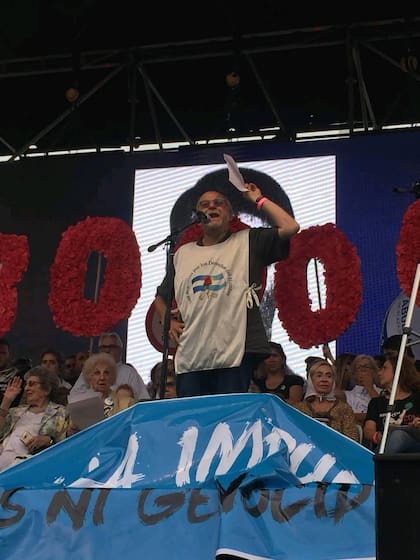 José Ernesto Schulman, durante el el acto por el Día por la Memoria, Verdad y Justicia.