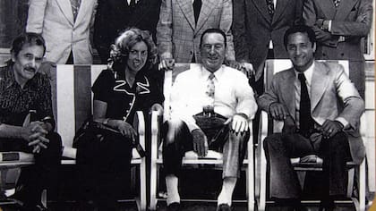 José Francisco Sanfilippo con Juan Domingo Perón; fue una de las personalidades que acompañó al expresidente argentino en el vuelo de regreso al país en 1972