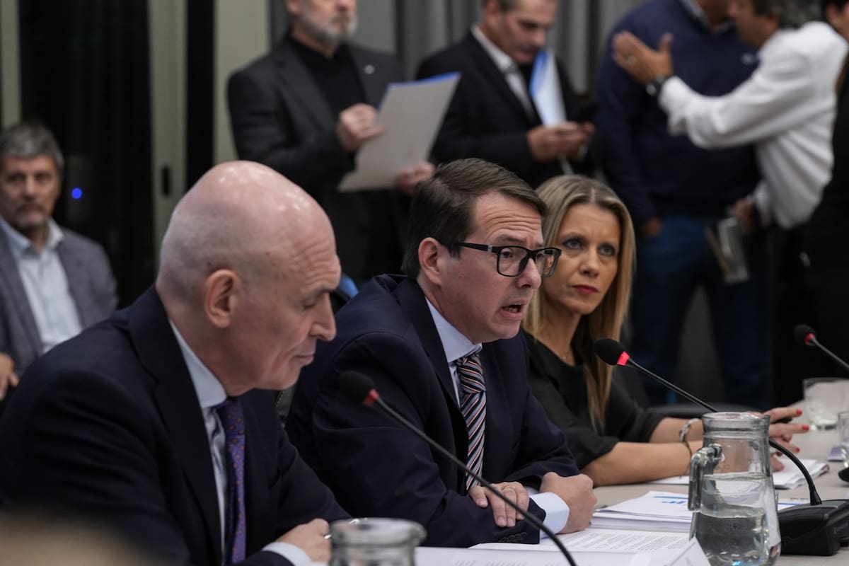 José Luis Espert, con el secretario de Hacienda, Carlos Guberman, en la Cámara de Diputados
