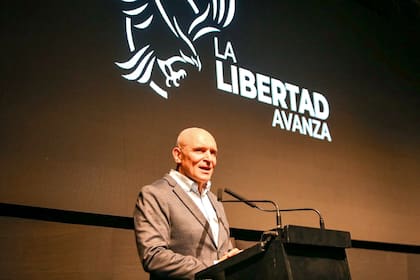 José Luis Espert un acto de LLA, antes de que se confirme su candidatura