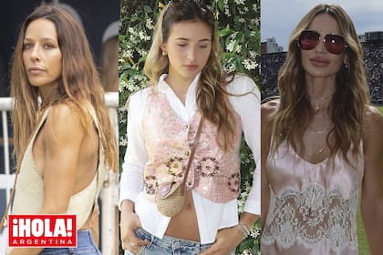 Josefina Aldanondo, Mia Cambiaso y María Vázquez, atentas al juego en el palenque de La Dolfina, el team de Adolfo Cambiaso .
