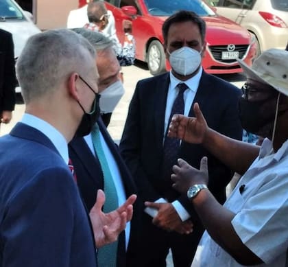 Juan Cabandié en la gira presidencial en Barbados