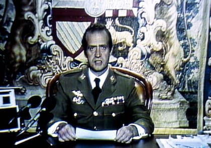Juan Carlos brindó un discurso tras un intento de golpe de estado en 1981 (Getty Images)