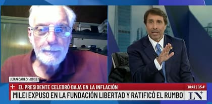 Juan Carlos de Pablo con Eduardo Feinmann en LN+