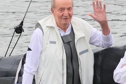 Juan Carlos, durante su última visita a España, en mayo de 2022, en Sanxenxo
