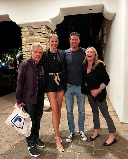 Juan Chela y su pareja junto a Ben Stiller y Christine Taylor