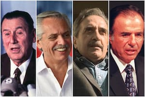 Juan Domingo Perón, Alberto Fernández, Raúl Alfonsín y Carlos Menem