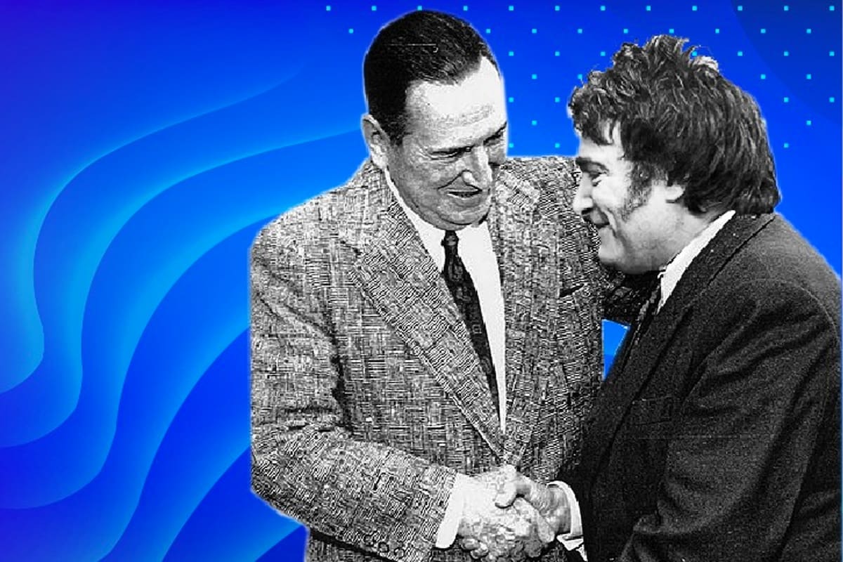 Juan Domingo Perón y "el abrazo histórico" con Javier Milei que imaginan algunos "halcones" de Pro