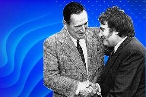 Juan Domingo Perón y "el abrazo histórico" con Javier Milei que imaginan algunos "halcones" de Pro