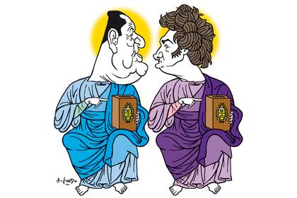 Juan Domingo Perón y Javier Milei