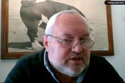 Juan Eiras, presidente de la Camara Argentina de Feedlot (CAF) durante la conferencia