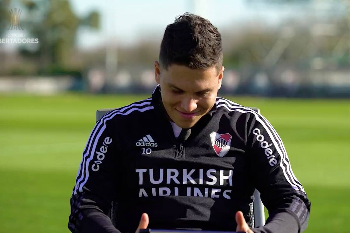 Juan Fernando Quintero se emocionó al ver su gol en la final de la Copa Libertadores 2018 disputada en Madrid