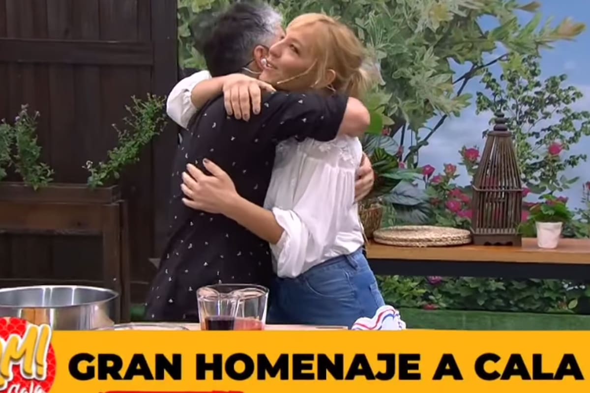 Juan Ferrara y Jimena Monteverde, al comienzo del envío ¡Qué mañana! dedicado a Guillermo Calabrese