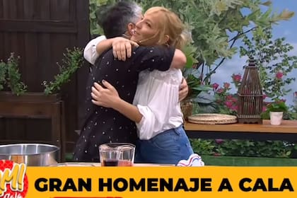 Juan Ferrara y Jimena Monteverde, al comienzo del envío ¡Qué mañana! dedicado a Guillermo Calabrese