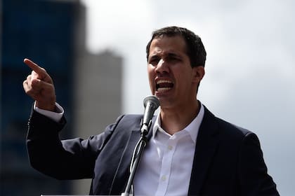 Juan Guaidó durante el 23-E