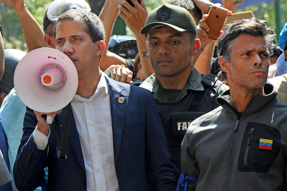 Juan Guaidó y Leopoldo López se pusieron al frente de una nueva movilización de la oposición