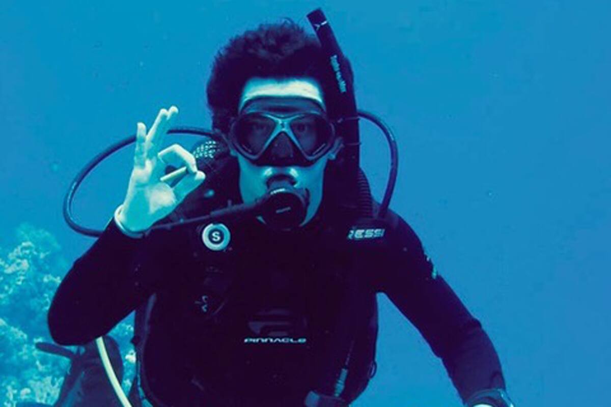 Juan Ignacio Vénere, que tiene 26 años, es abogado y vive en San Miguel, viajó en junio del año pasado a conocer las profundidades del mar que baña las costas egipcias