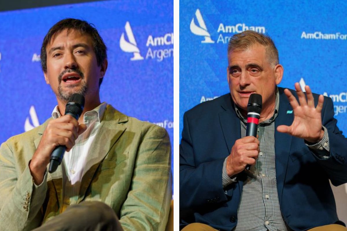 Juan Lariguet, presidente de Corteva Agriscience Cono Sur, y Bernardo Piazzardi, investigador del Centro Agronegocios de la Universidad Austral