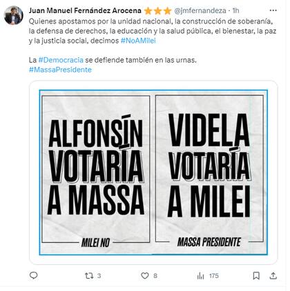 Juan Manuel Fernández Arocena compartió una polémica publicación en las redes sociales